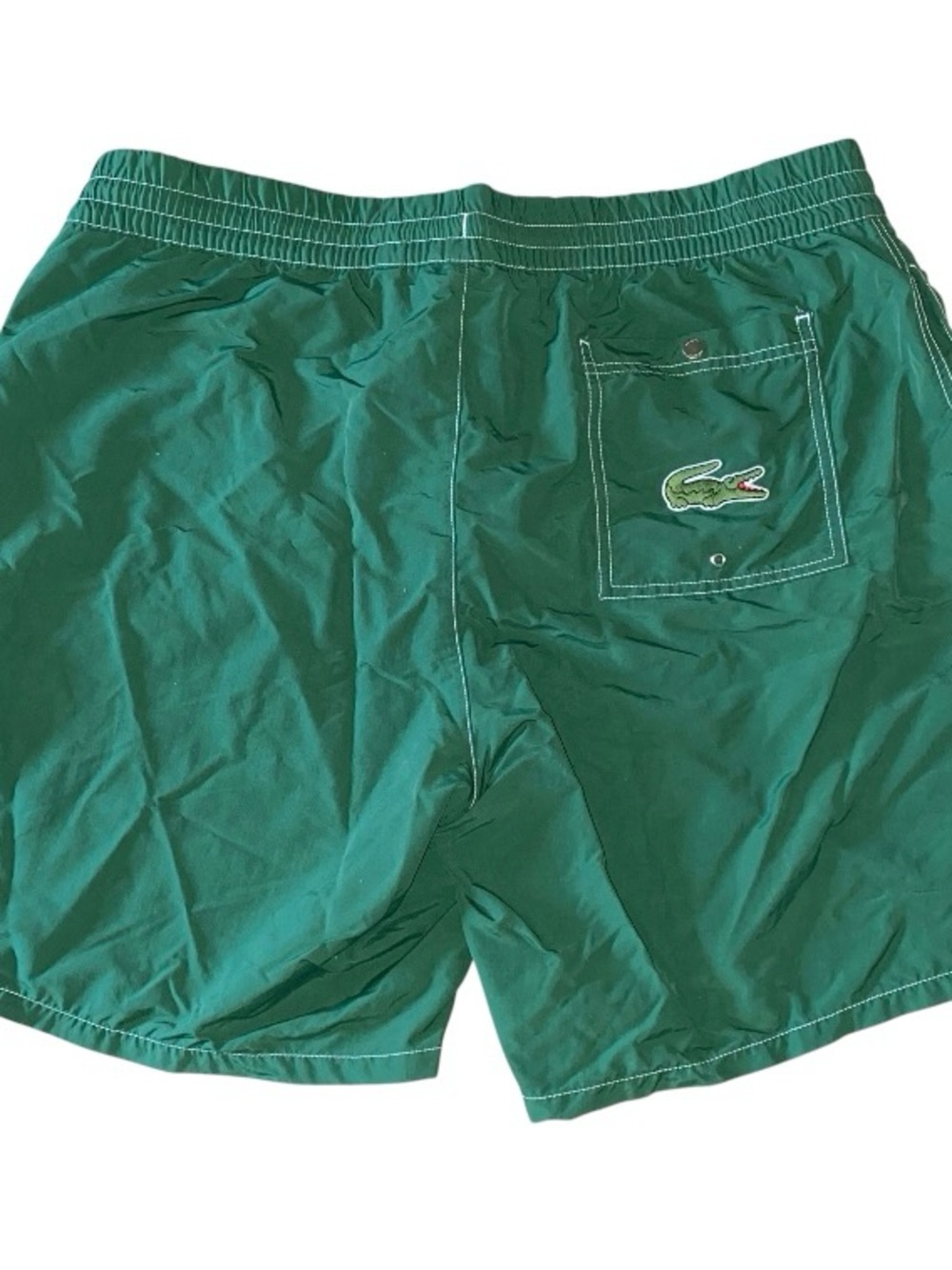 Lacoste Men's Swim Shorts Polyester Green Mesh Lining Men’s Size XL (V-2)